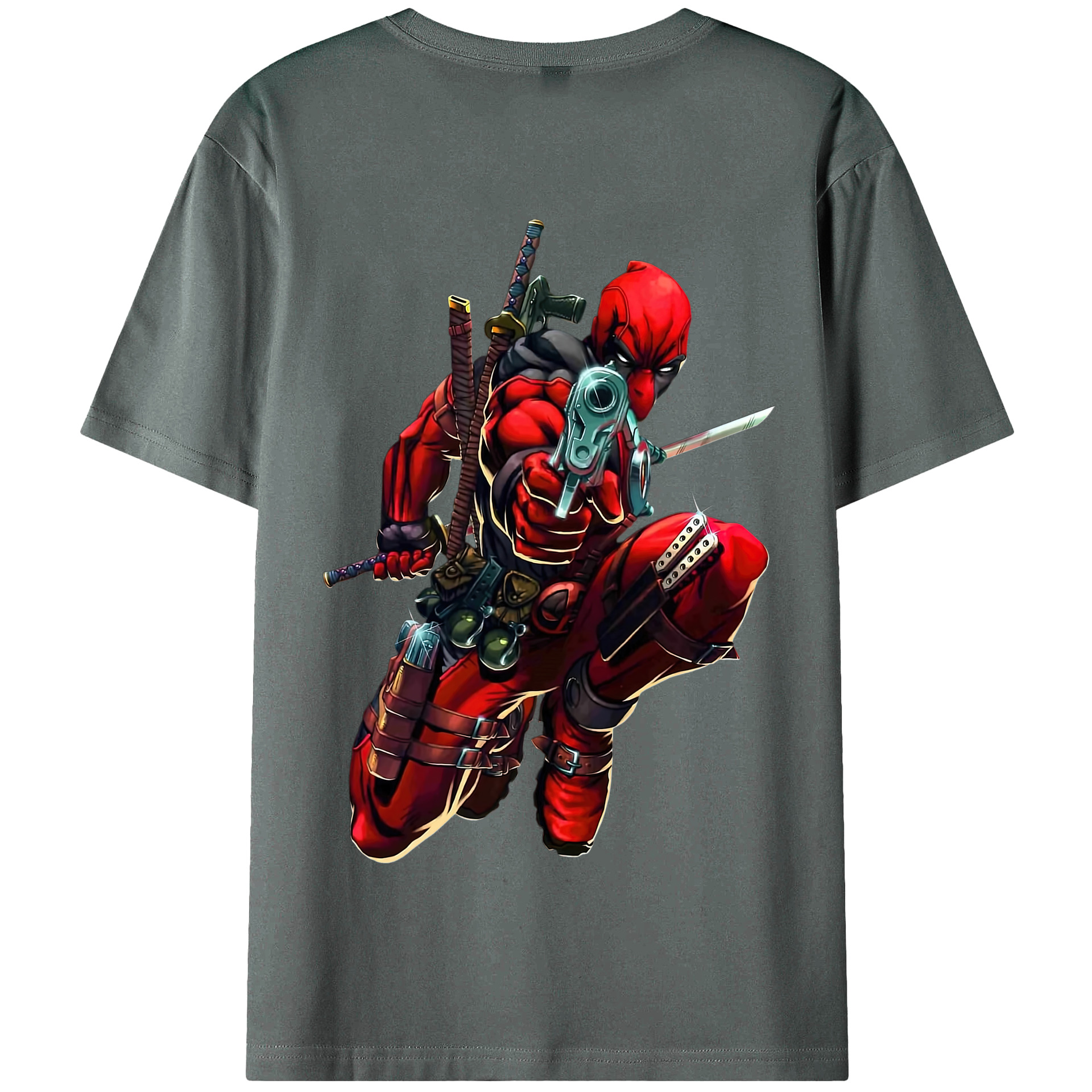 （画像用） Deadpool デッドプール 綿100％半袖Tシャツ（背面プリント）